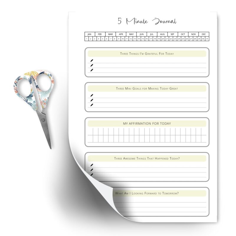 Printable morning and evening journal in minimalist design