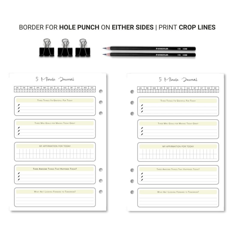 Two-page journal insert for self-awareness