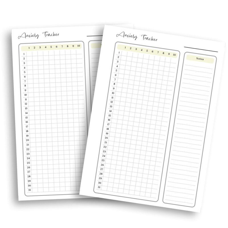 Minimalist anxiety tracker for planners