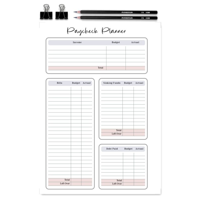 Editable-style finance tracker for budget planning