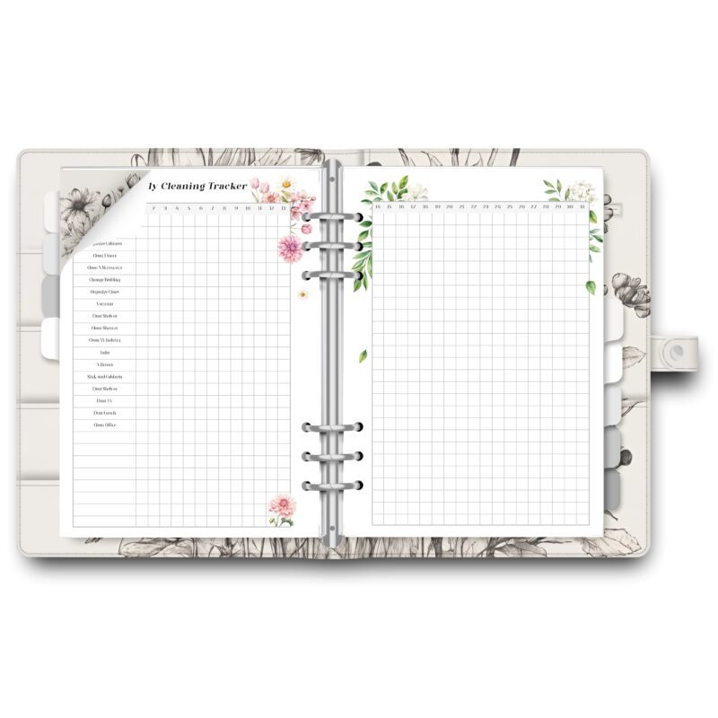 Printable monthly home cleaning template