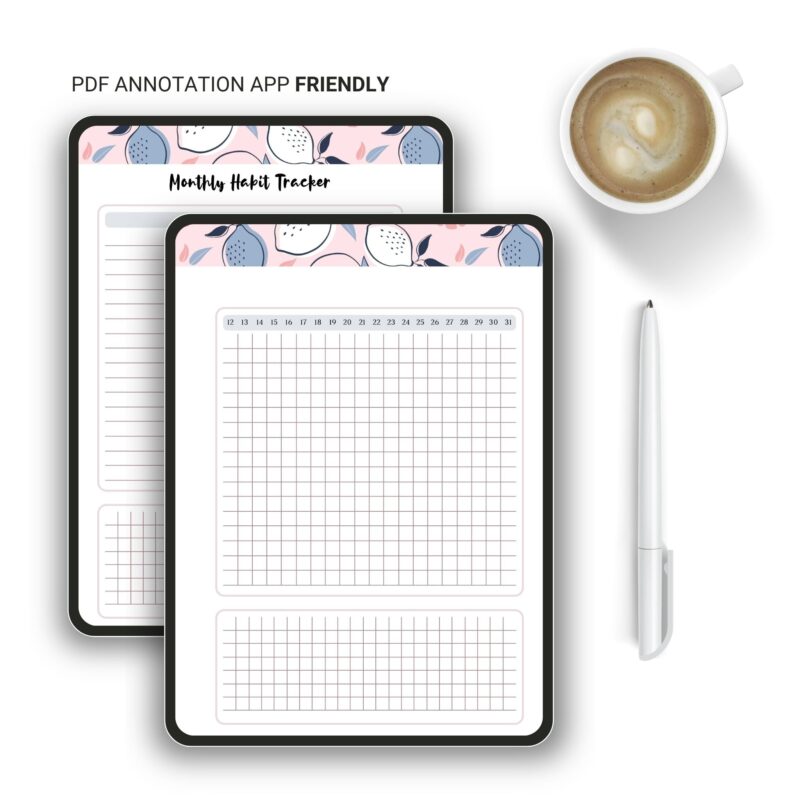 A5 habit log template for building consistency