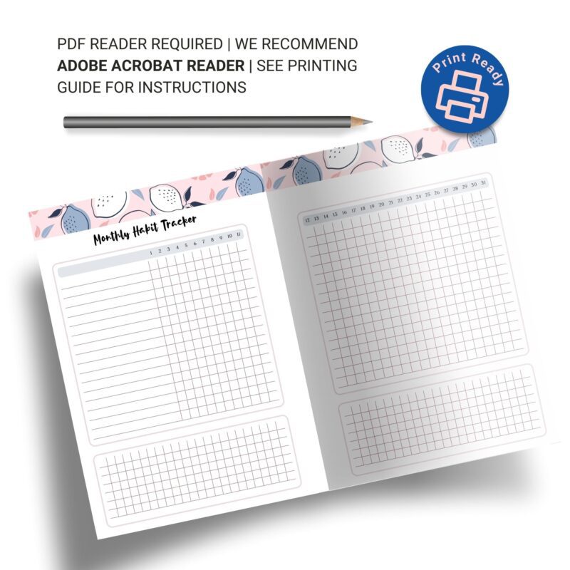 Monthly routine tracking sheet printable insert