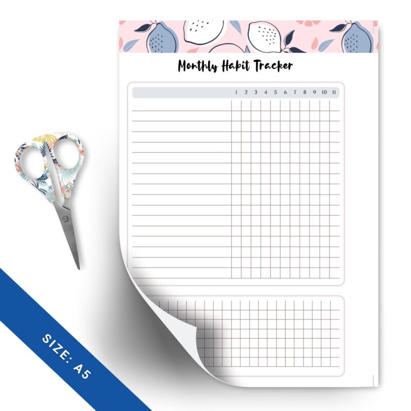 Two-page monthly habit tracking sheet PDF