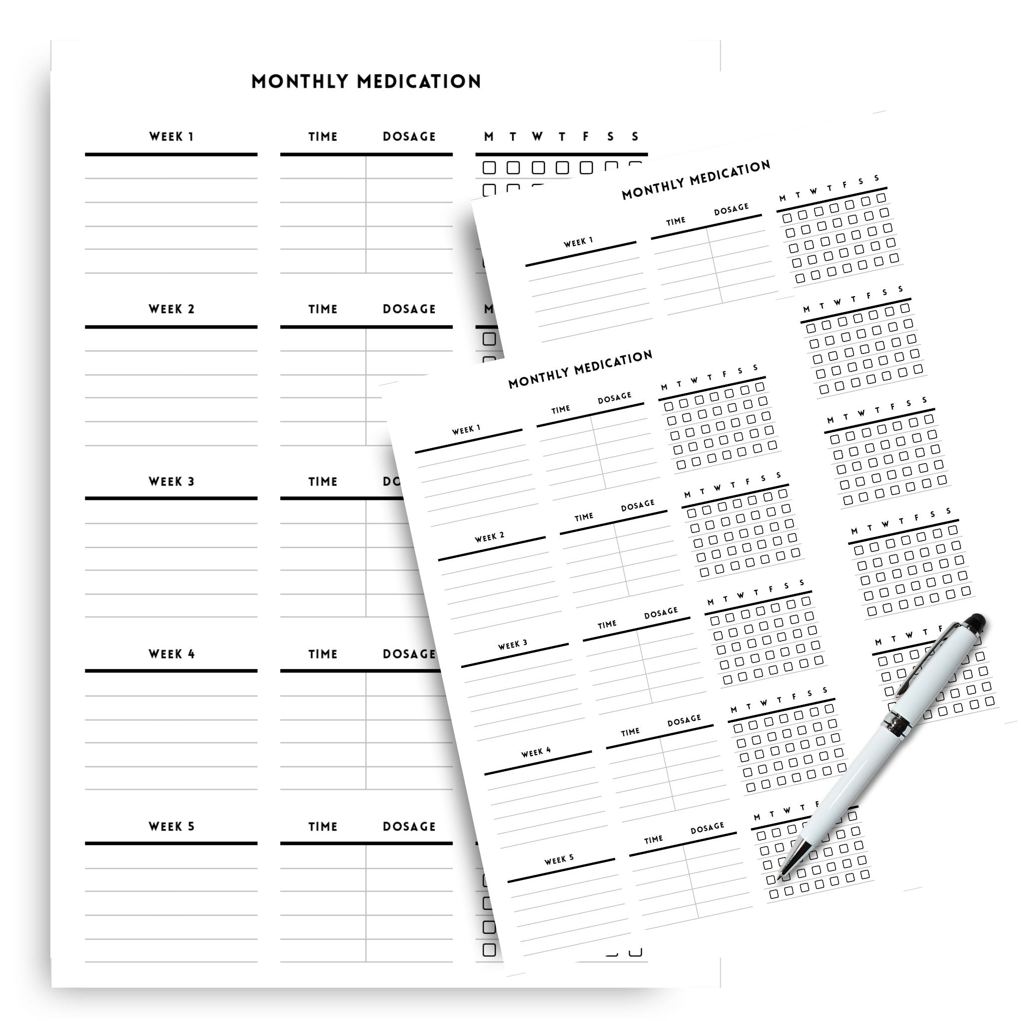 Medication schedule log in minimalist design