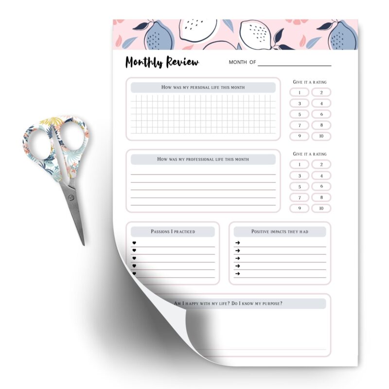 Planner spread showing A5 monthly overview PDF