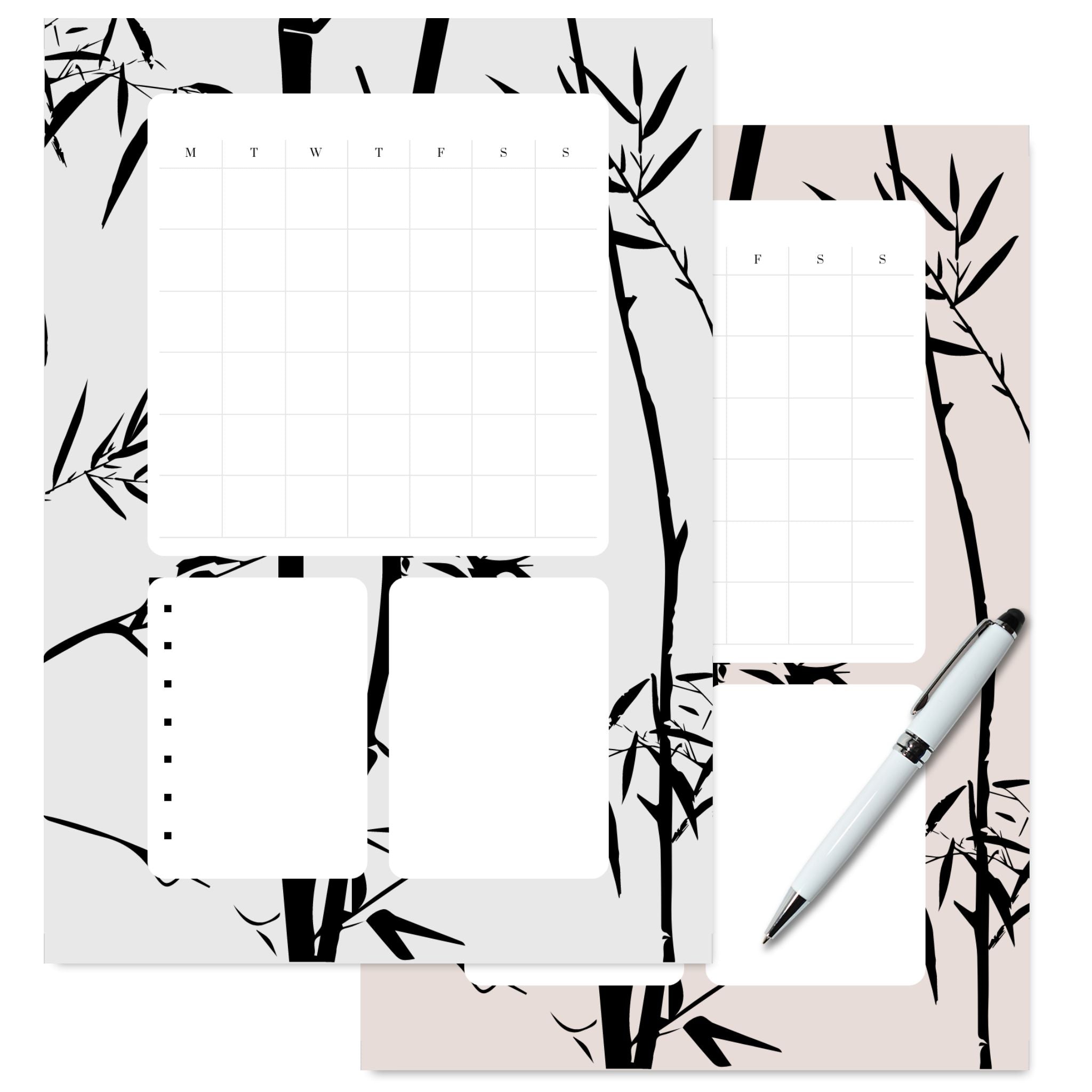 Printable monthly calendar grid PDF for planners