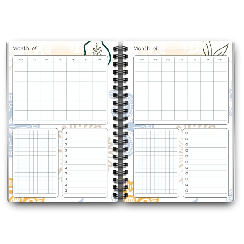 Planner insert page with spring floral accents