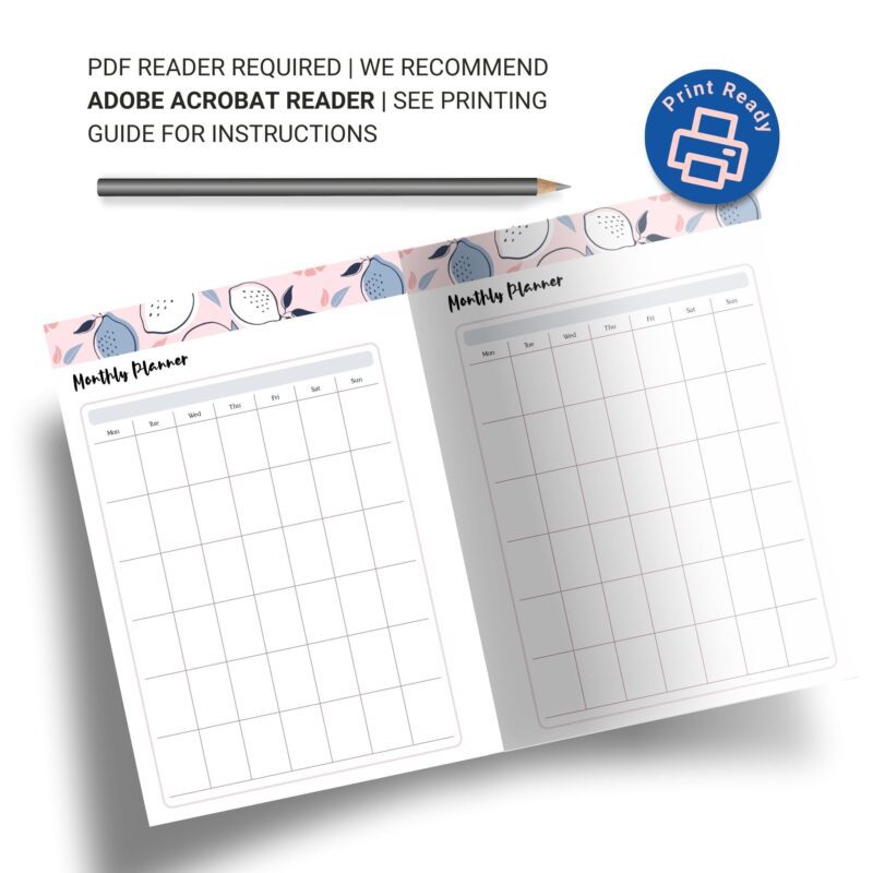 Planner binder setup with monthly insert printable