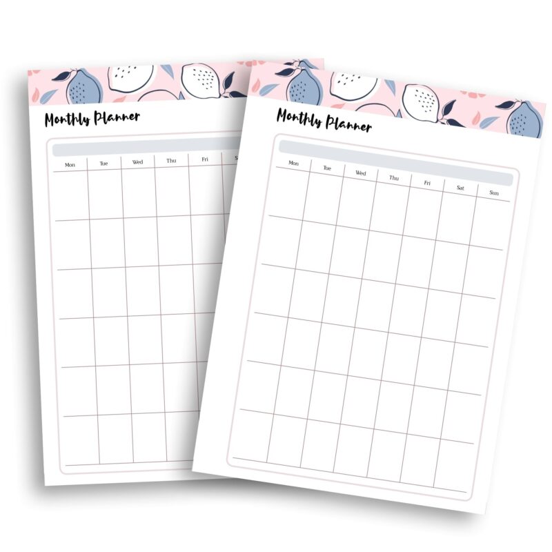 Minimalist printable schedule insert A5