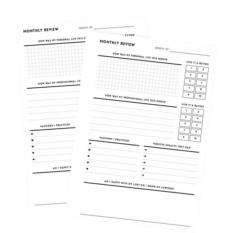 Etsy-style monthly planner page alternative