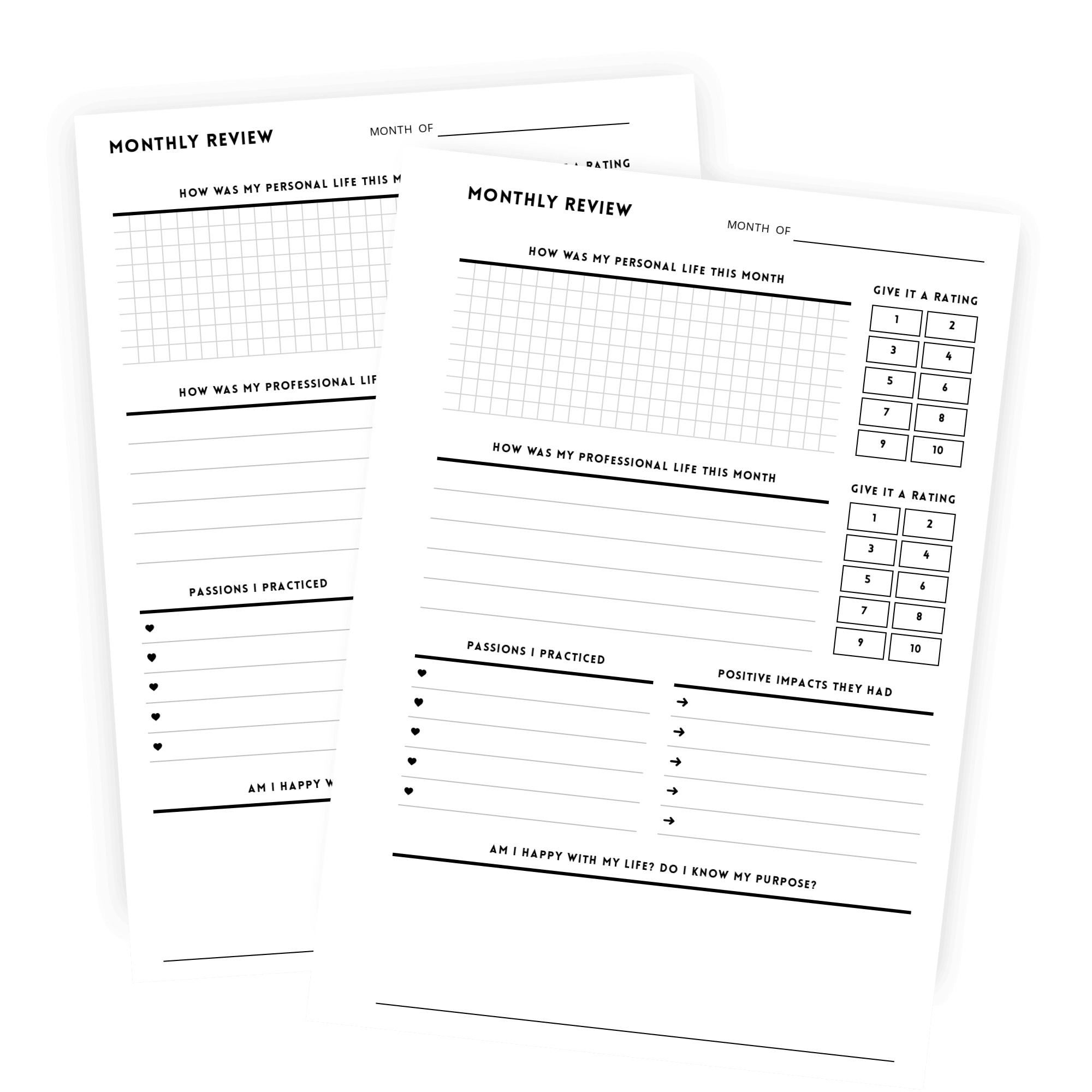 Etsy-style monthly planner page alternative