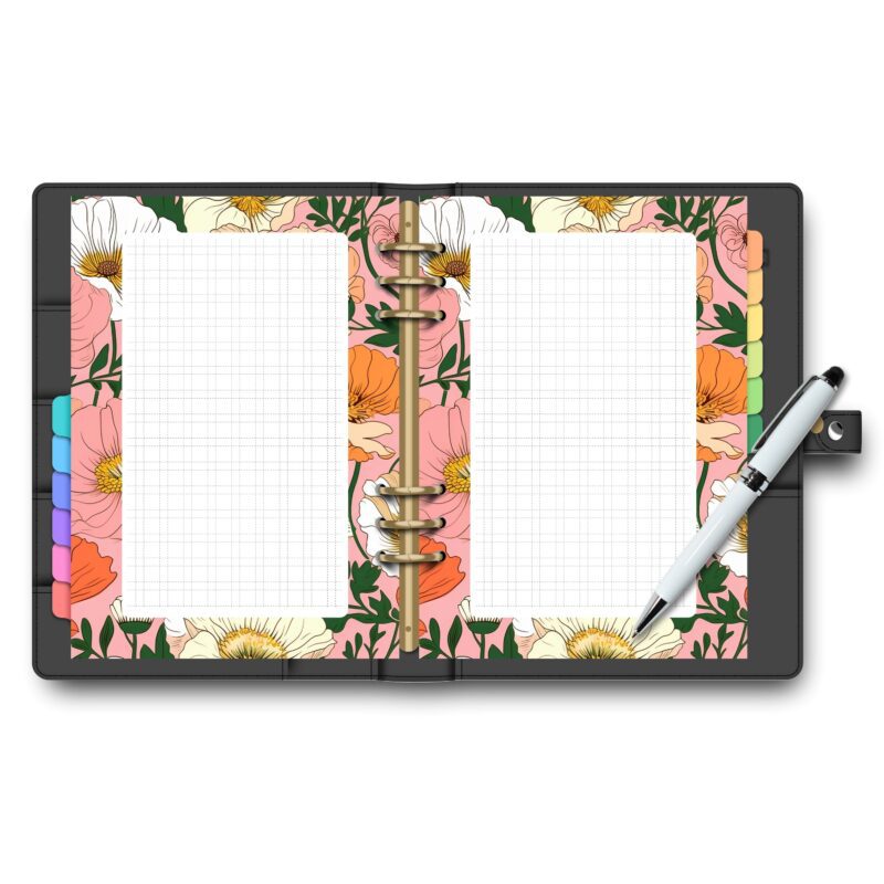 Journal sheet PDF with floral Moorish border