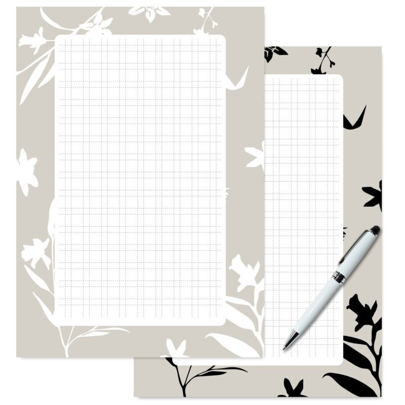 Two-page decorative note page for A5 planners