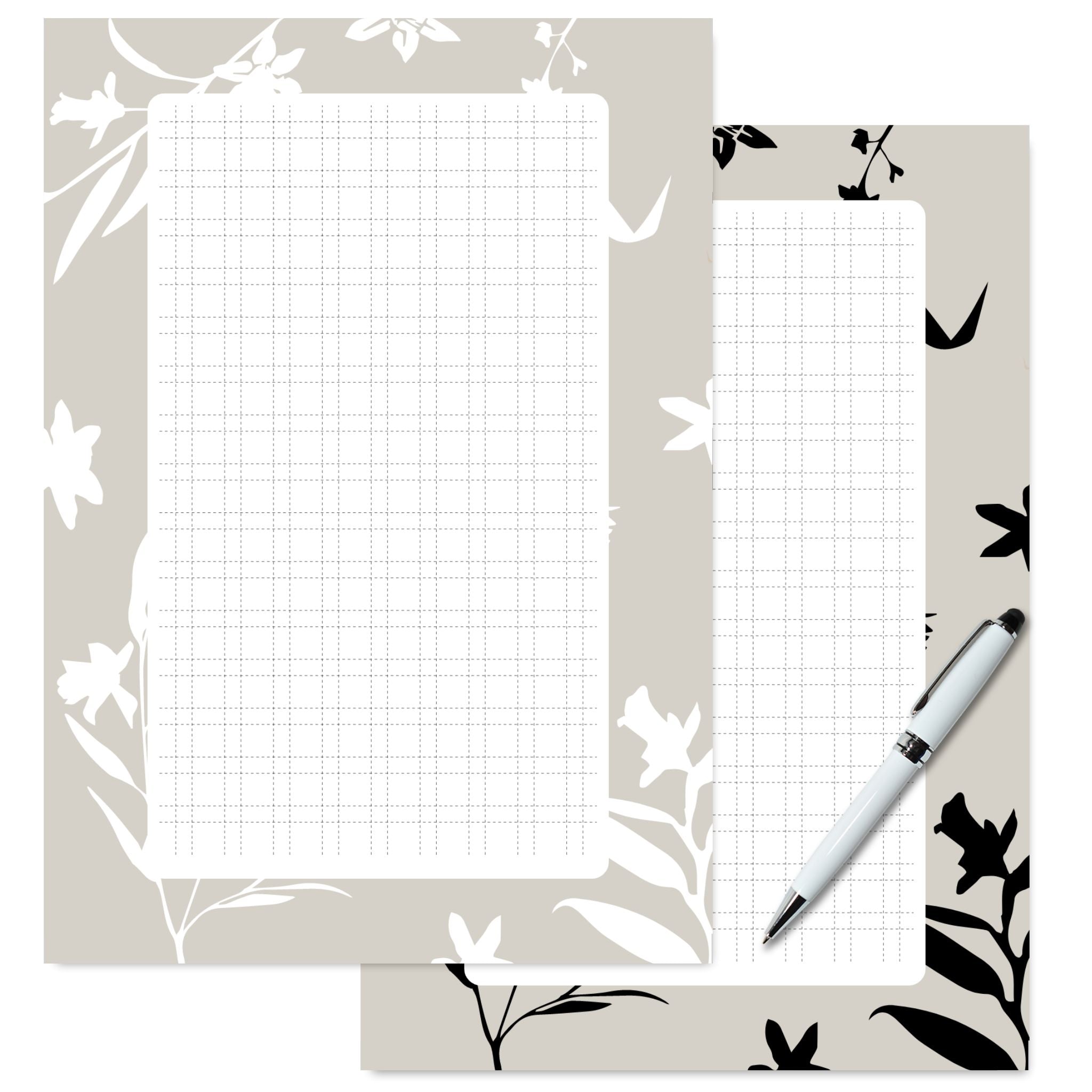 Two-page decorative note page for A5 planners