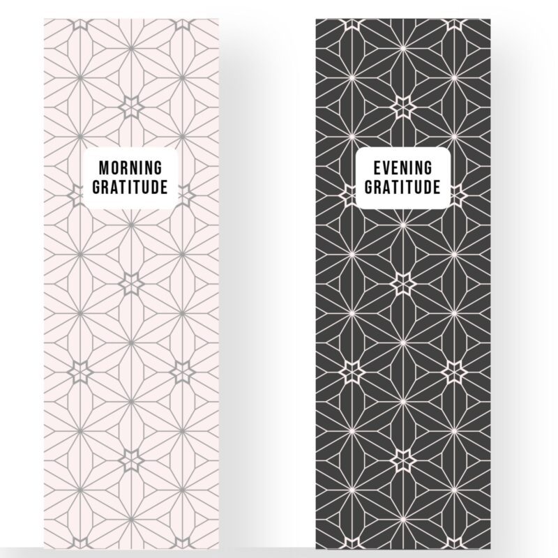 Printable A5 gratitude sheet with geometric design