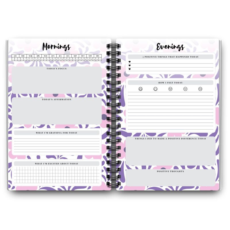 Morning and Evening Gratitude Planner PDF layout