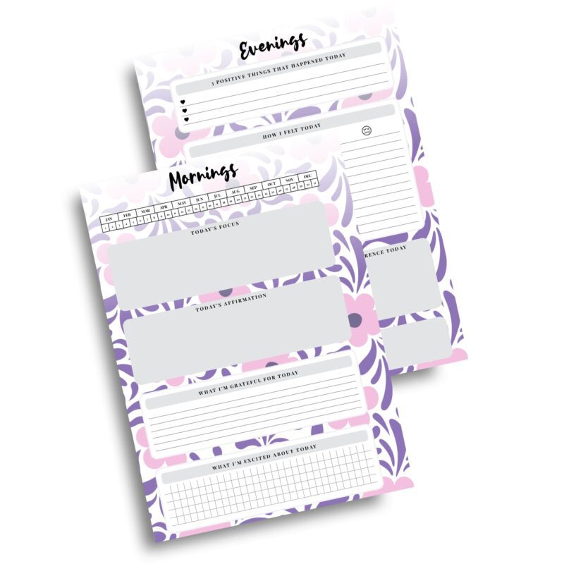Printable gratitude journal page with guided prompts