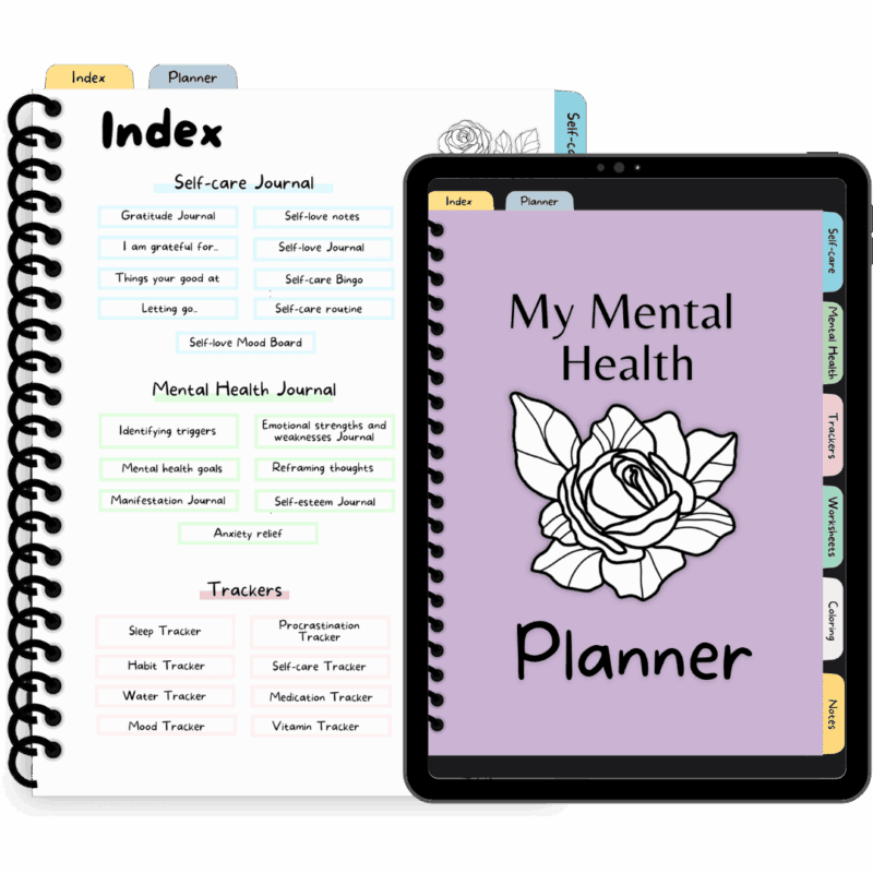 Monthly reflection page in wellness planner