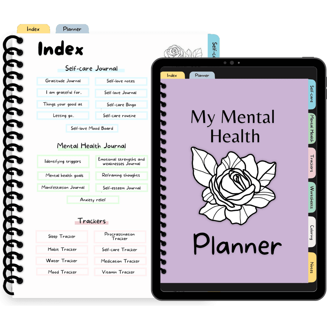 Monthly reflection page in wellness planner