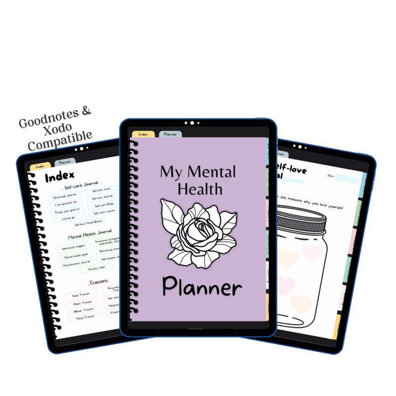 Gratitude journaling section in digital PDF planner