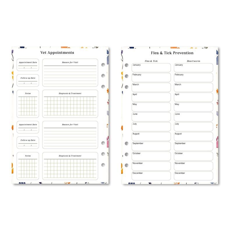 A4 A5 Letter Half Letter Pet Planner Bundle PDF
