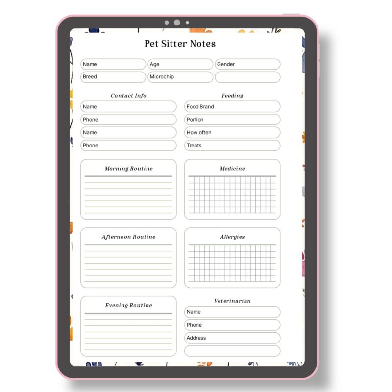 Pet Planner Bundle – Printable Floral Paws PDF - Image 7