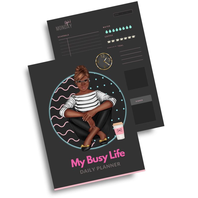 Letter size weekly planner dark mode layout