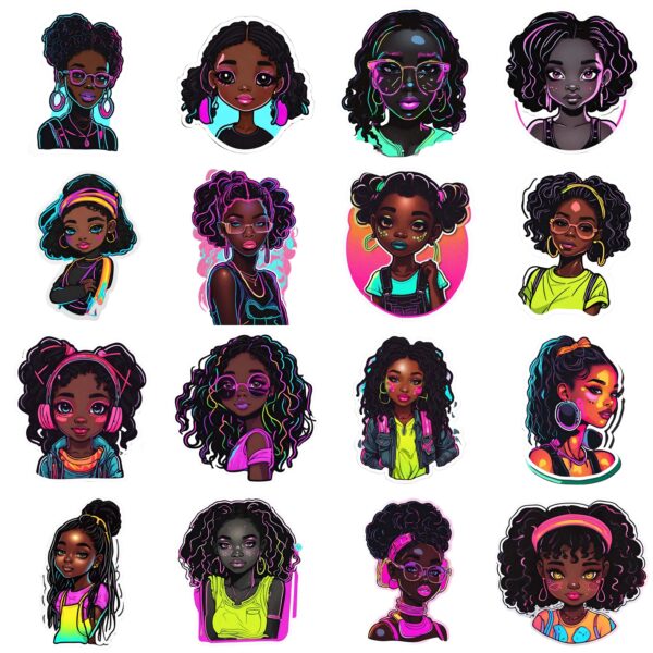 Neon Girl Digital Planner Stickers collection preview