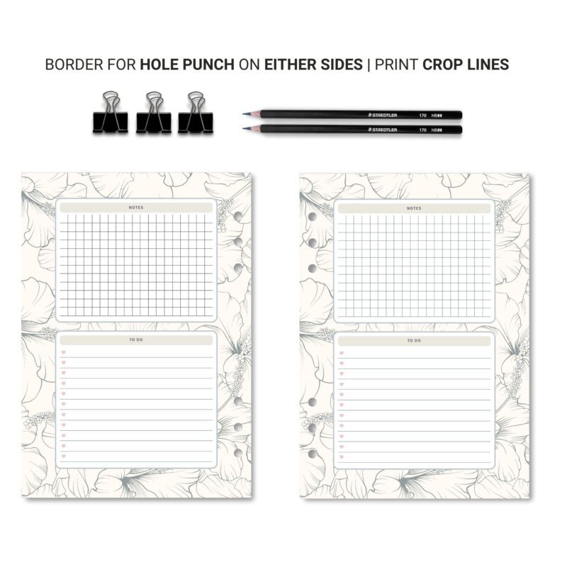 To-do list insert with decorative floral touches