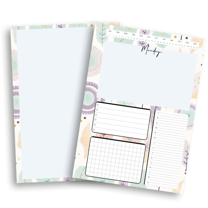A5 undated weekly layout minimalist design