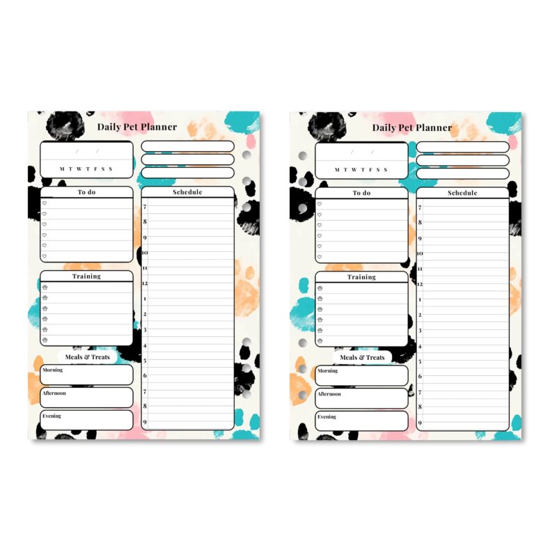 Printable pet care planner A5 in binder