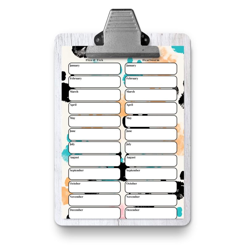 Pet care tracker with dose and product fields