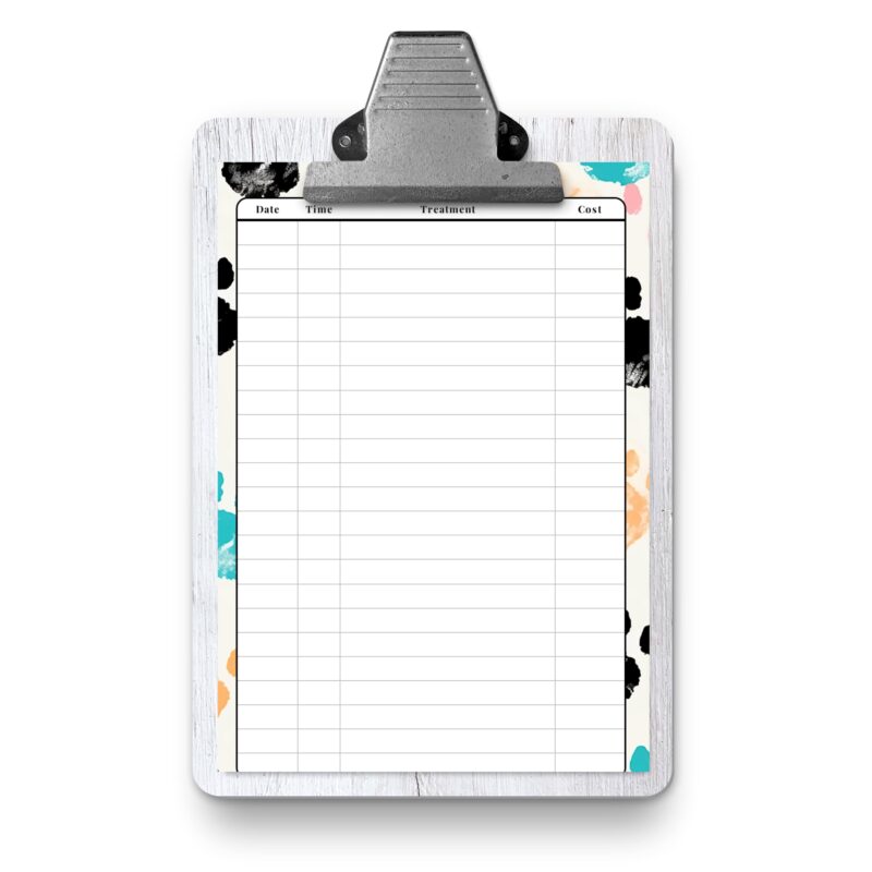 Grooming history record with notes and provider fields