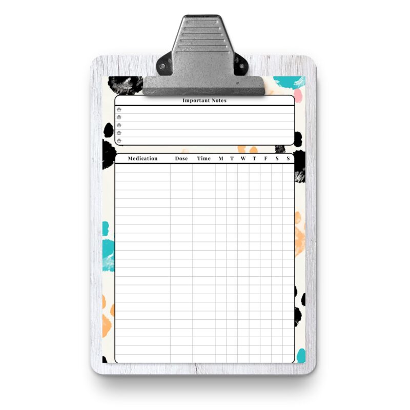 Pet health tracker A5 in planner binder