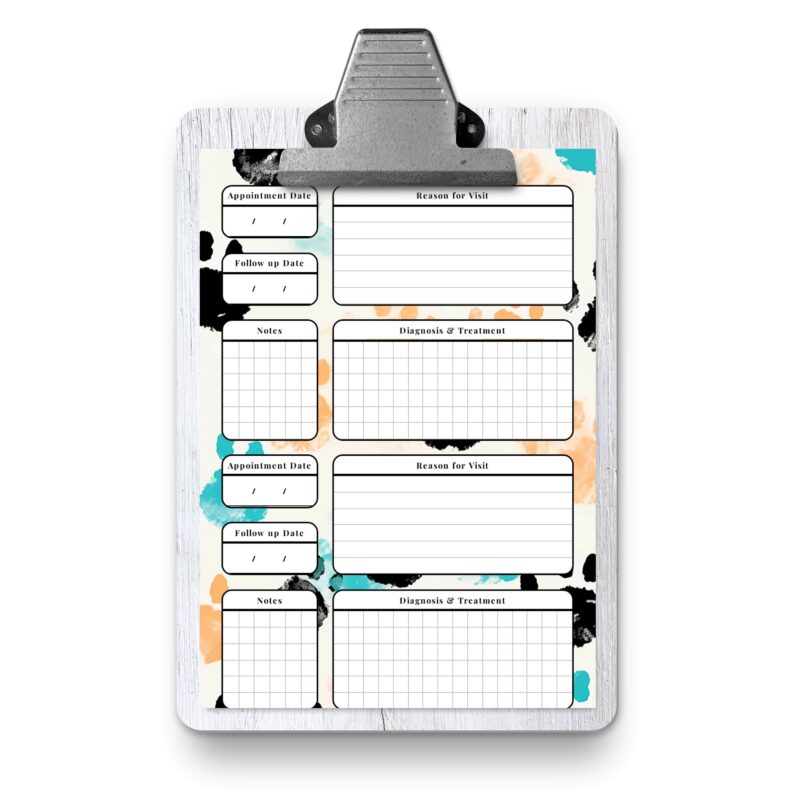 Vet Appointments Planner in pet health binder
