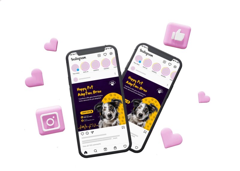 Canva Instagram post template for pet adoption