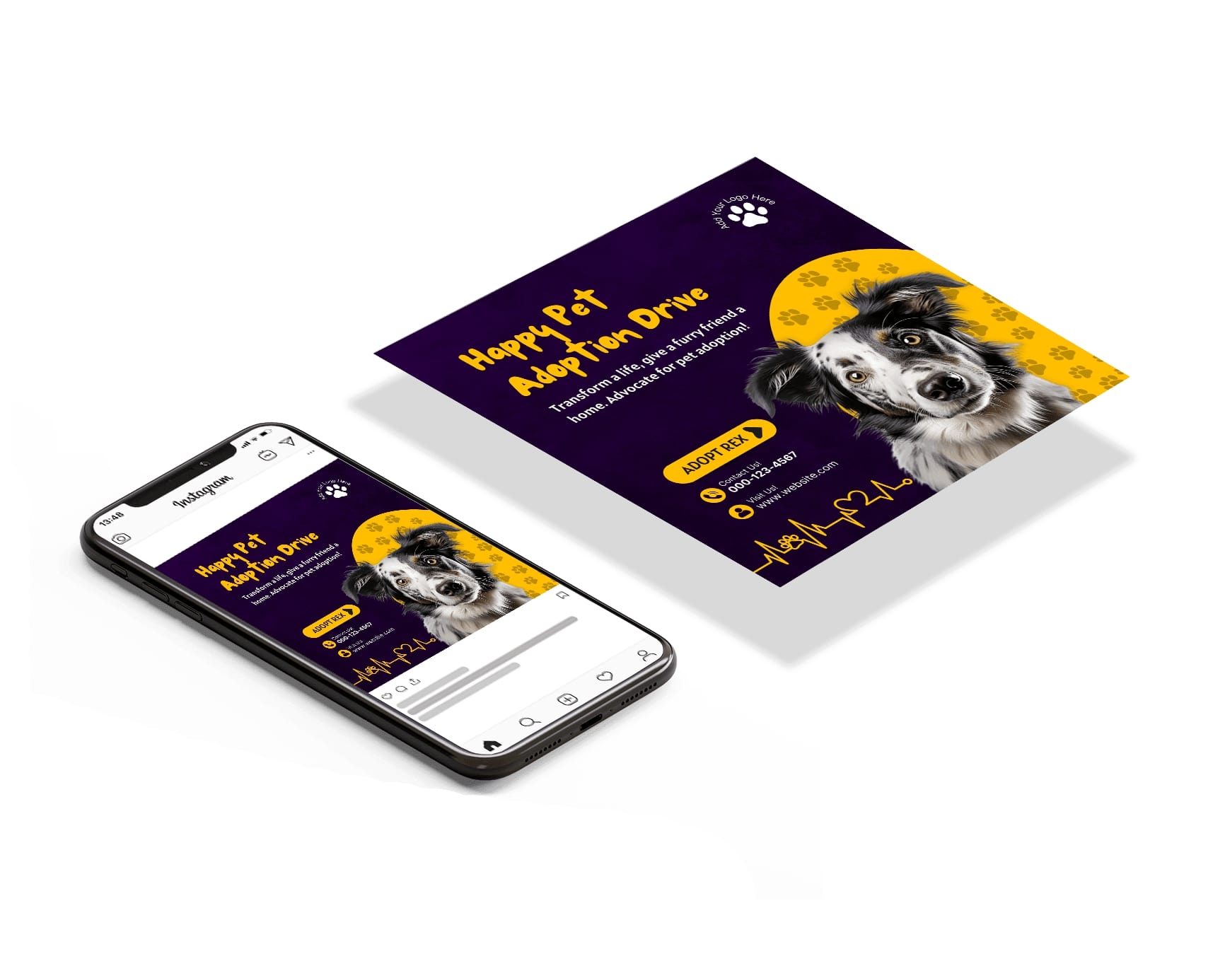Pet Adoption Instagram Template 1080x1080 preview