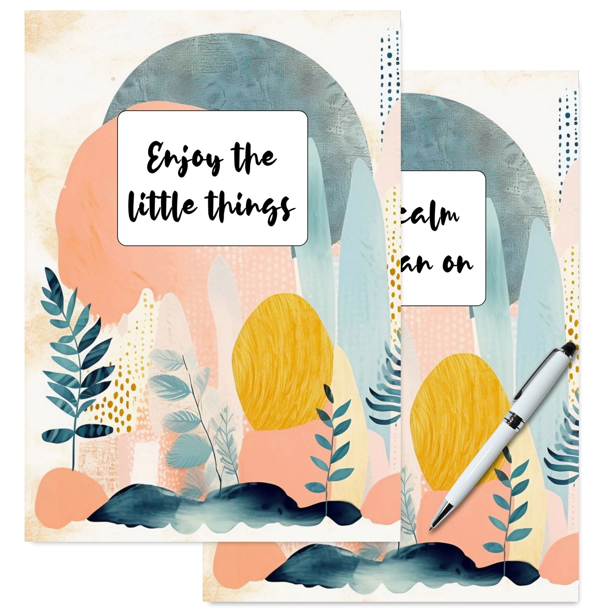 A5 Boho Planner Dashboard with abstract artwork