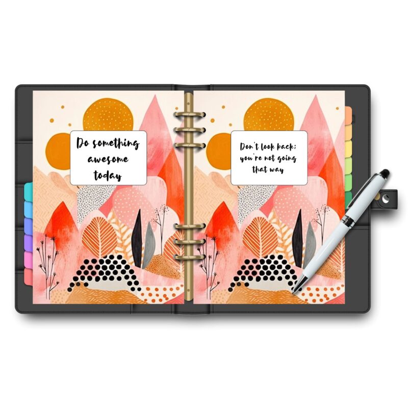 Printable planner divider pages A5 with boho art