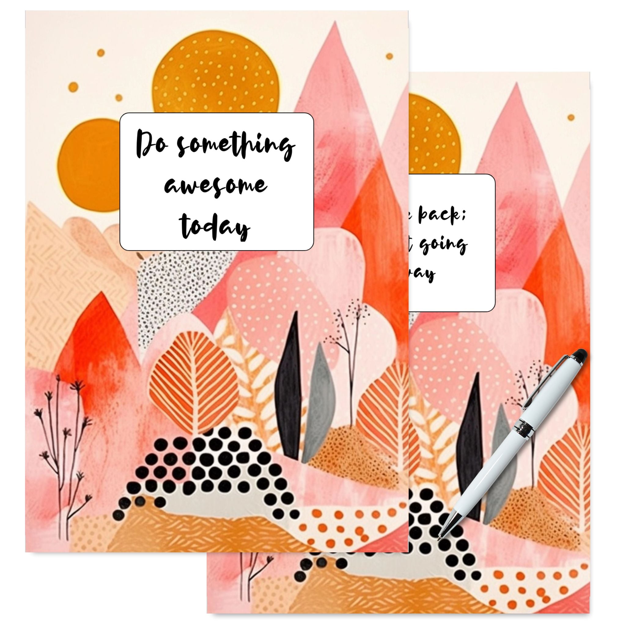 A5 Boho Planner Dashboard with abstract artwork