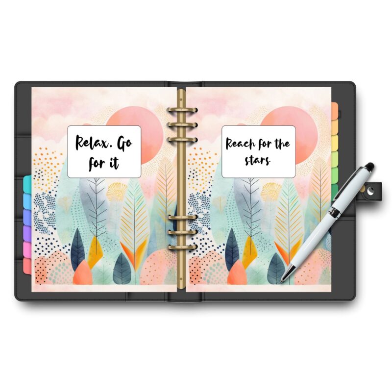 Vibrant abstract planner dashboard for productivity
