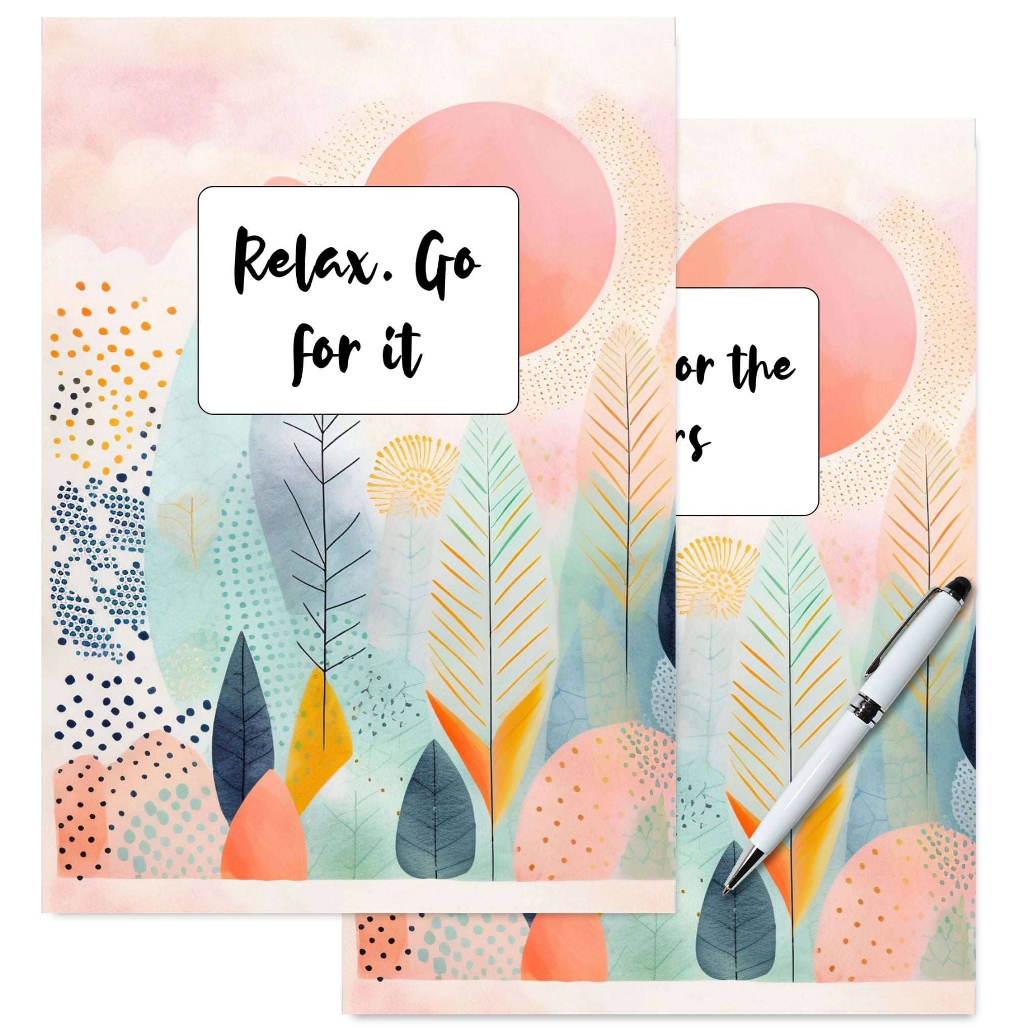 A5 daily goals organizer with boho design
