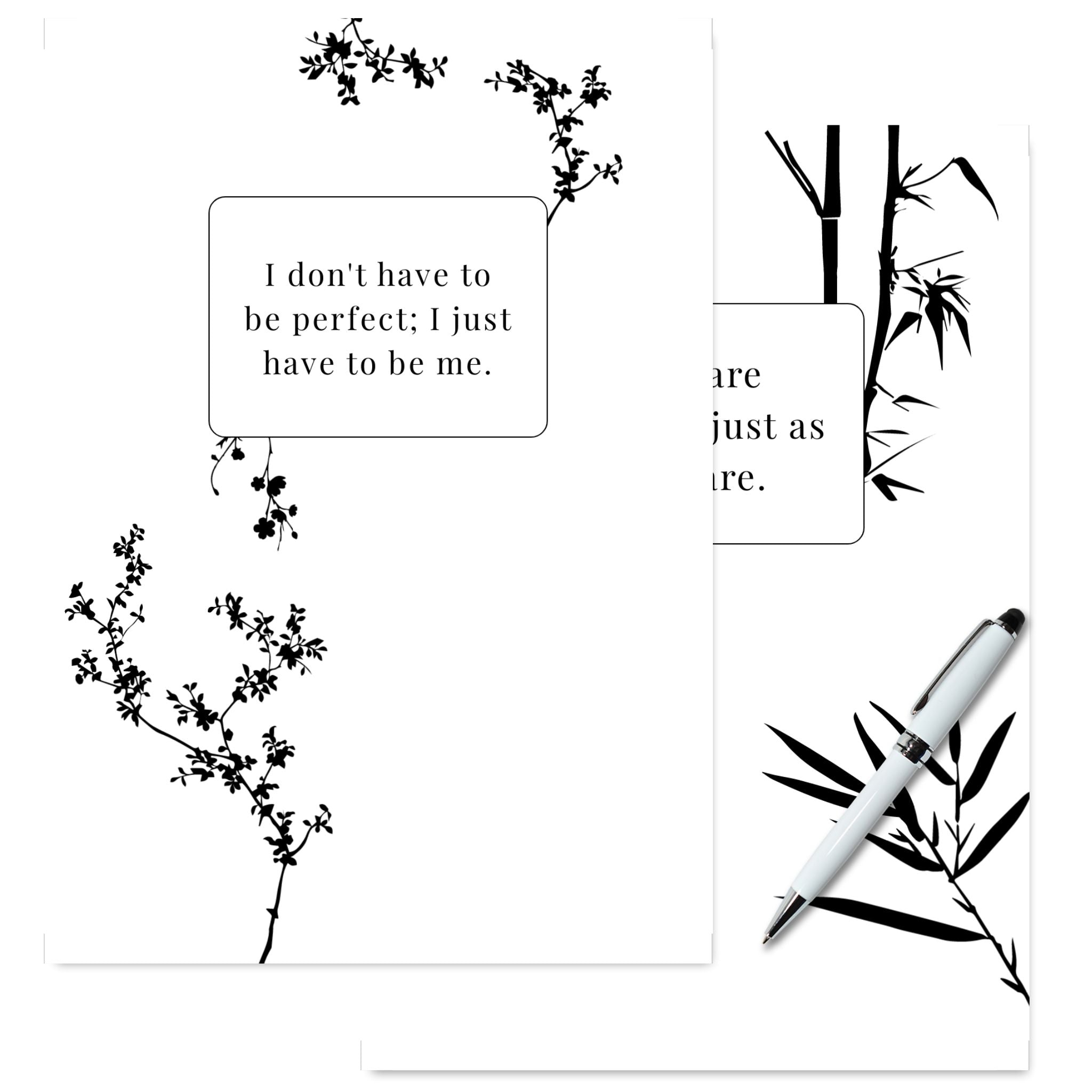 A5 motivational planner dashboard with quotes