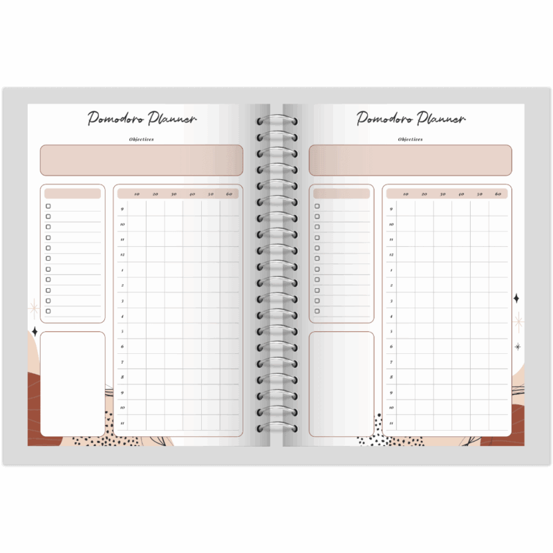 Printable Pomodoro planner insert