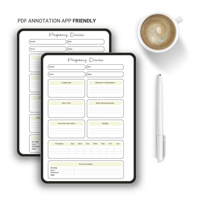 Instant download pregnancy planner insert