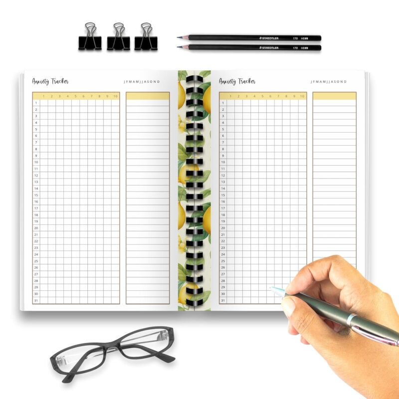 Citrus-themed mental wellness planner page