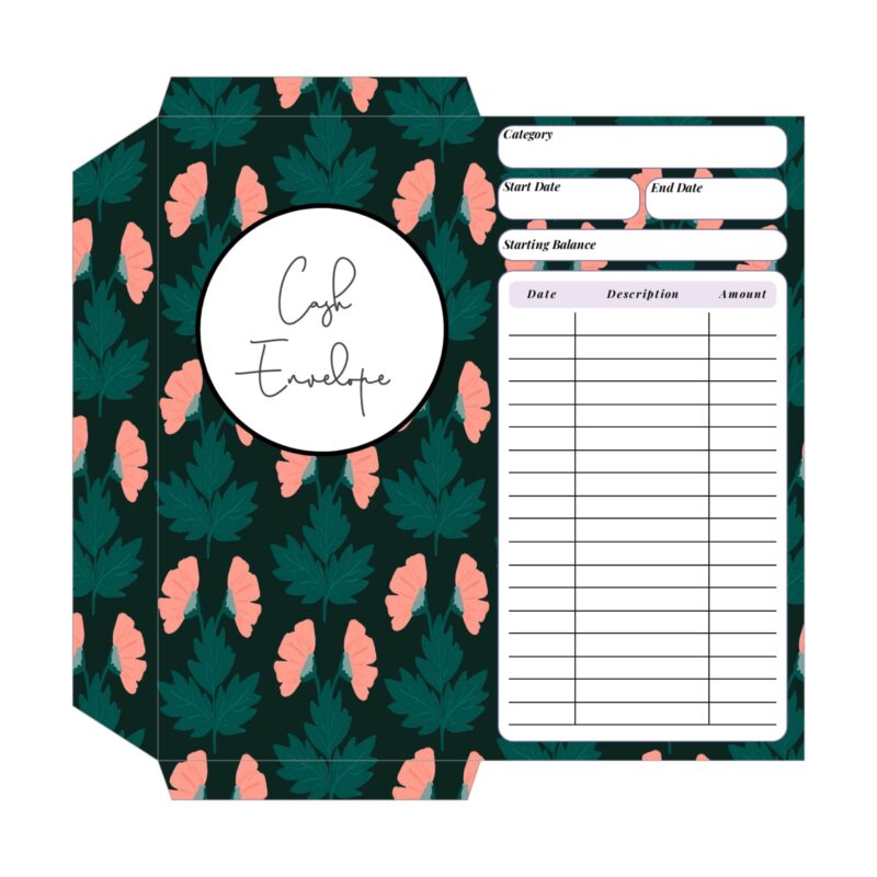 Money envelope template 3x6 US Letter PDF
