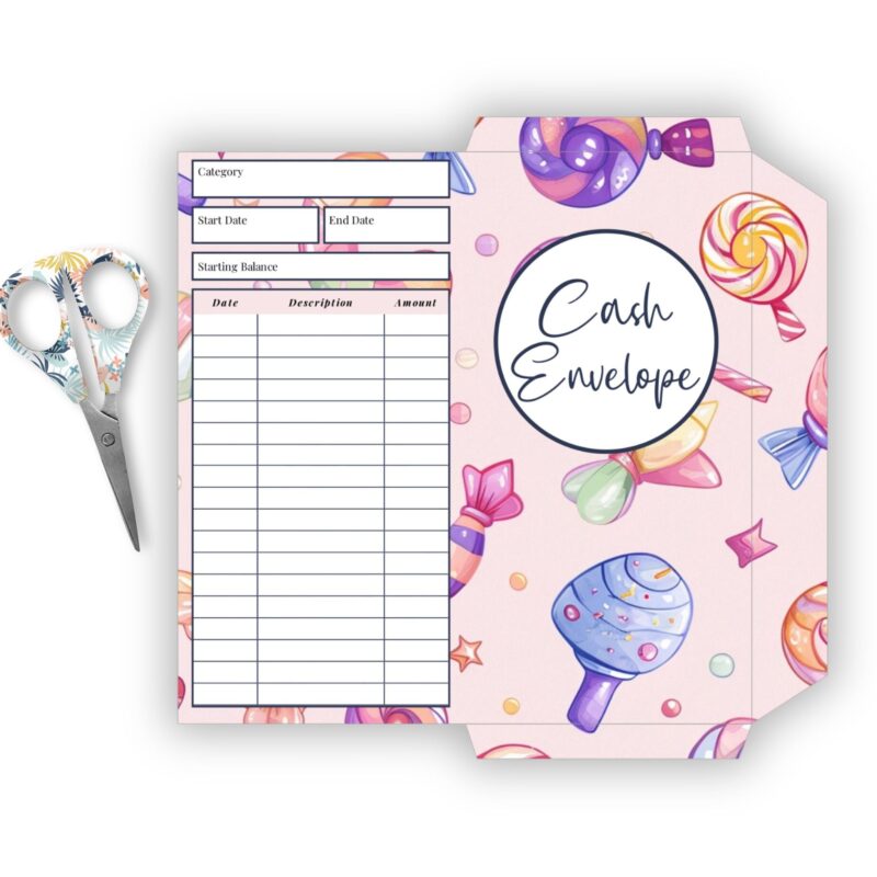 Mini money envelope template printable for budgeting