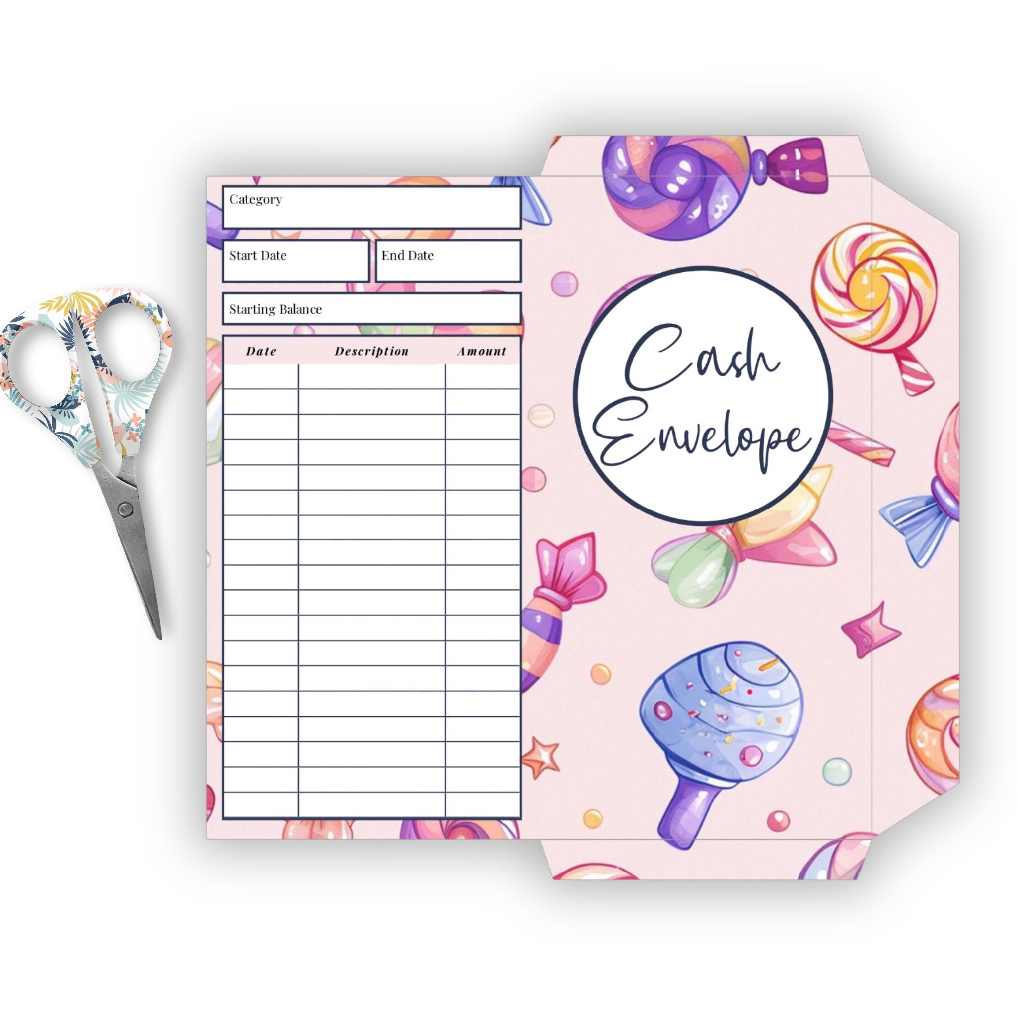 Mini money envelope template printable for budgeting